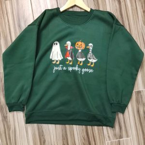 LHS Importers LLC Green Halloween Goose Crewneck Sweatshirt – L