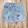 Light Wash Graphic Denim Shorts – Size L