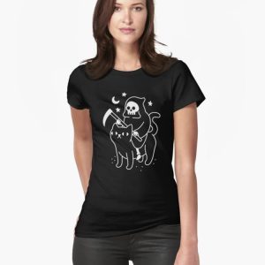 Death Rides A Black Cat Fitted T-Shirt