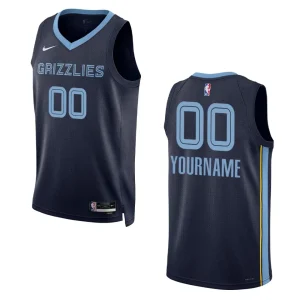 Custom Navy Icon Edition 2022-23 Memphis Grizzlies Swingman Jersey - Alzaintravels