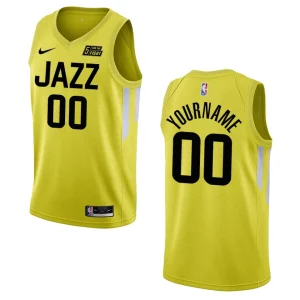 Custom Yellow Icon Edition 2022-23 Utah Jazz Swingman Jersey - Alzaintravels
