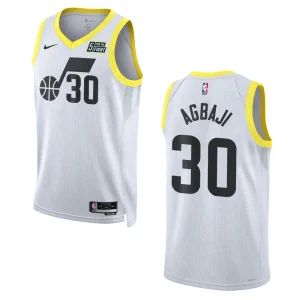 Ochai Agbaji White Association Edition 2022-23 Utah Jazz Swingman Jersey - Alzaintravels
