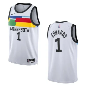 Anthony Edwards City Edition Minnesota Timberwolves 2022-23 White Swingman Jersey - Alzaintravels
