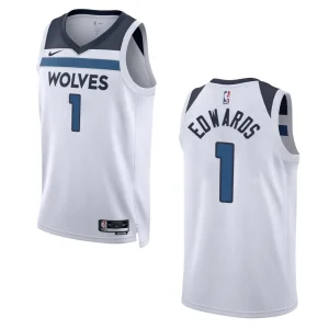 2022-23 Association Edition Minnesota Timberwolves Anthony Edwards White Swingman Jersey - Alzaintravels