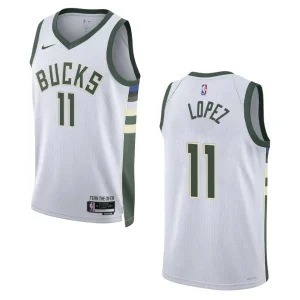 2022-23 Association Edition Milwaukee Bucks Brook Lopez White Swingman Jersey - Alzaintravels