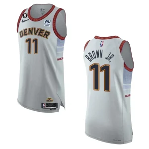 Denver Nuggets City Edition Bruce Brown Jr. 2022-23 Authentic Sliver Jersey - Alzaintravels