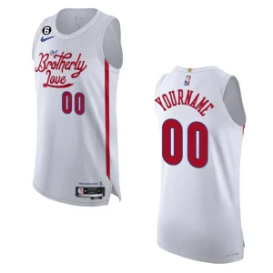 Philadelphia 76ers City Edition Custom 2022-23 White Jersey - Alzaintravels