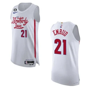 Philadelphia 76ers City Edition Joel Embiid 2022-23 White Jersey - Alzaintravels