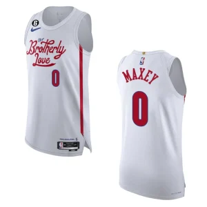 Philadelphia 76ers City Edition Tyrese Maxey 2022-23 White Jersey - Alzaintravels