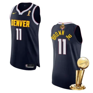 Denver Nuggets 2023 NBA Finals Champions Bruce Brown Jr. Authentic Navy Jersey - Alzaintravels