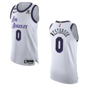2022-23 Authentic Los Angeles Lakers Russell Westbrook White City Jersey - Alzaintravels