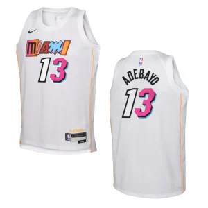 Miami Heat 2022-23 City Edition Youth Bam Adebayo White Jersey - Alzaintravels
