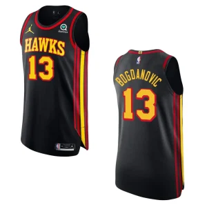 Atlanta Hawks Bogdan Bogdanovic Statement Jersey Authentic Black - Alzaintravels