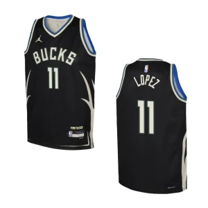 Youth Milwaukee Bucks 2022-23 Statement Edition Brook Lopez Black Jersey - Alzaintravels