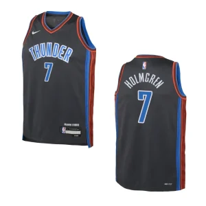 2022-23 Oklahoma City Thunder Youth City Edition Chet Holmgren Grey Jersey - Alzaintravels