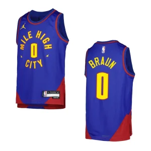 2022-23 Denver Nuggets Youth Statement Edition Christian Braun Blue Jersey - Alzaintravels