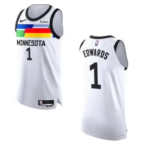 2022-23 City Edition Minnesota Timberwolves Anthony Edwards White Jersey - Alzaintravels