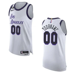 2022-23 City Edition Los Angeles Lakers Custom White Authentic Jersey - Alzaintravels
