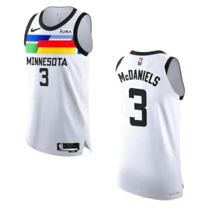 2022-23 City Edition Minnesota Timberwolves Jaden McDaniels White Jersey - Alzaintravels