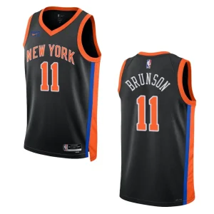 2022-23 City Edition New York Knicks Jalen Brunson Black Swingman Jersey - Alzaintravels