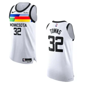 2022-23 City Edition Minnesota Timberwolves Karl-Anthony Towns White Jersey - Alzaintravels