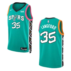 2022-23 City Edition San Antonio Spurs Romeo Langford Turquoise Swingman Jersey - Alzaintravels