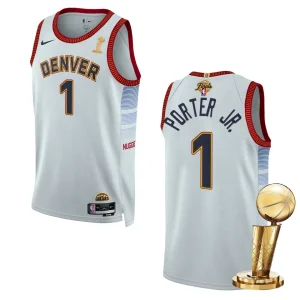 Denver Nuggets 2023 NBA Finals Champions Michael Porter Jr. City Edition White Jersey - Alzaintravels