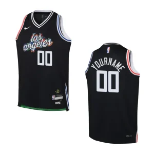2022-23 Los Angeles Clippers Youth City Edition Custom Black Jersey - Alzaintravels
