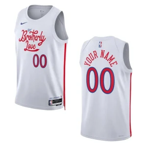 Custom City Edition Philadelphia 76ers 2022-23 White Swingman Jersey - Alzaintravels
