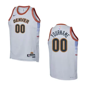 Youth Denver Nuggets 2022-23 City Edition Custom Grey Jersey - Alzaintravels