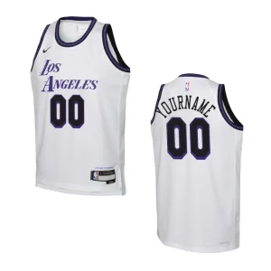 Youth Los Angeles Lakers 2022-23 City Edition Custom White Jersey - Alzaintravels
