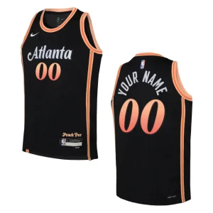 Atlanta Hawks 2022-23 City Edition Youth Custom Black Jersey - Alzaintravels