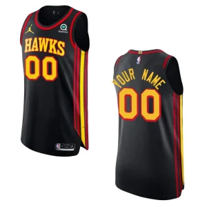 Atlanta Hawks Custom Authentic Jersey Statement Black - Alzaintravels