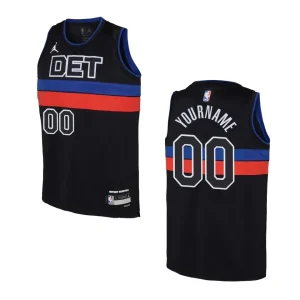 Detroit Pistons 2022-23 Statement Edition Youth Custom Black Jersey - Alzaintravels