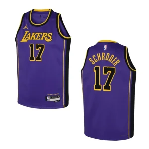 Youth Los Angeles Lakers 2022-23 Statement Edition Dennis Schroder Purple Jersey - Alzaintravels