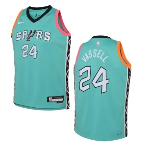 San Antonio Spurs 2022-23 City Edition Youth Devin Vassell Turquoise Jersey - Alzaintravels