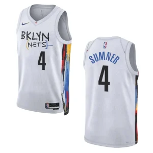 Brooklyn Nets Edmond Sumner 2022-23 City Edition White Swingman Jersey - Alzaintravels