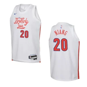 2022-23 Philadelphia 76ers Youth City Edition Georges Niang White Jersey - Alzaintravels