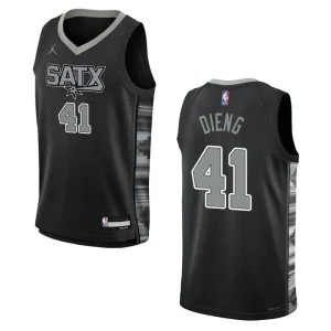 2022-23 San Antonio Spurs Youth Statement Edition Gorgui Dieng Black Jersey - Alzaintravels