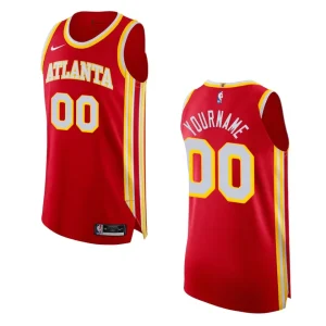 2022-23 Icon Edition Atlanta Hawks Custom Red Authentic Jersey - Alzaintravels