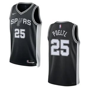 2022-23 Icon Edition San Antonio Spurs Jakob Poeltl Black Swingman Jersey - Alzaintravels