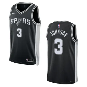 2022-23 Icon Edition San Antonio Spurs Keldon Johnson Black Swingman Jersey - Alzaintravels