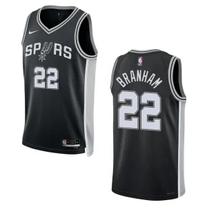 2022-23 Icon Edition San Antonio Spurs Malaki Branham Black Swingman Jersey - Alzaintravels
