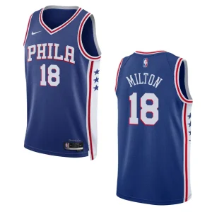 2022-23 Icon Edition Philadelphia 76ers Shake Milton Royal Swingman Jersey - Alzaintravels
