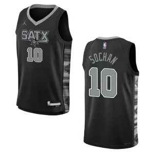 2022-23 San Antonio Spurs Youth Statement Edition Jeremy Sochan Black Jersey - Alzaintravels