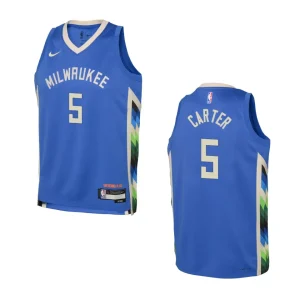 Youth Milwaukee Bucks 2022-23 City Edition Jevon Carter Royal Jersey - Alzaintravels