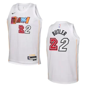 Miami Heat 2022-23 City Edition Youth Jimmy Butler White Jersey - Alzaintravels