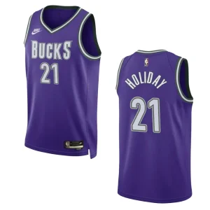 Milwaukee Bucks 2022-23 Classic Edition Jrue Holiday Purple Jersey Swingman - Alzaintravels