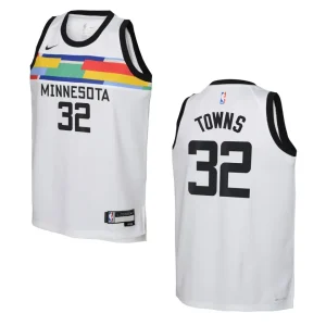 Minnesota Timberwolves 2022-23 City Edition Youth Karl-Anthony Towns White Jersey - Alzaintravels