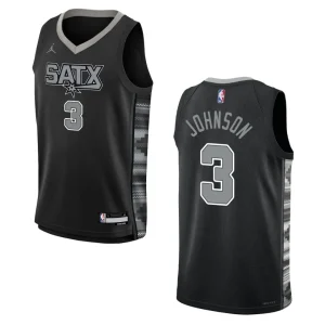2022-23 San Antonio Spurs Youth Statement Edition Keldon Johnson Black Jersey - Alzaintravels